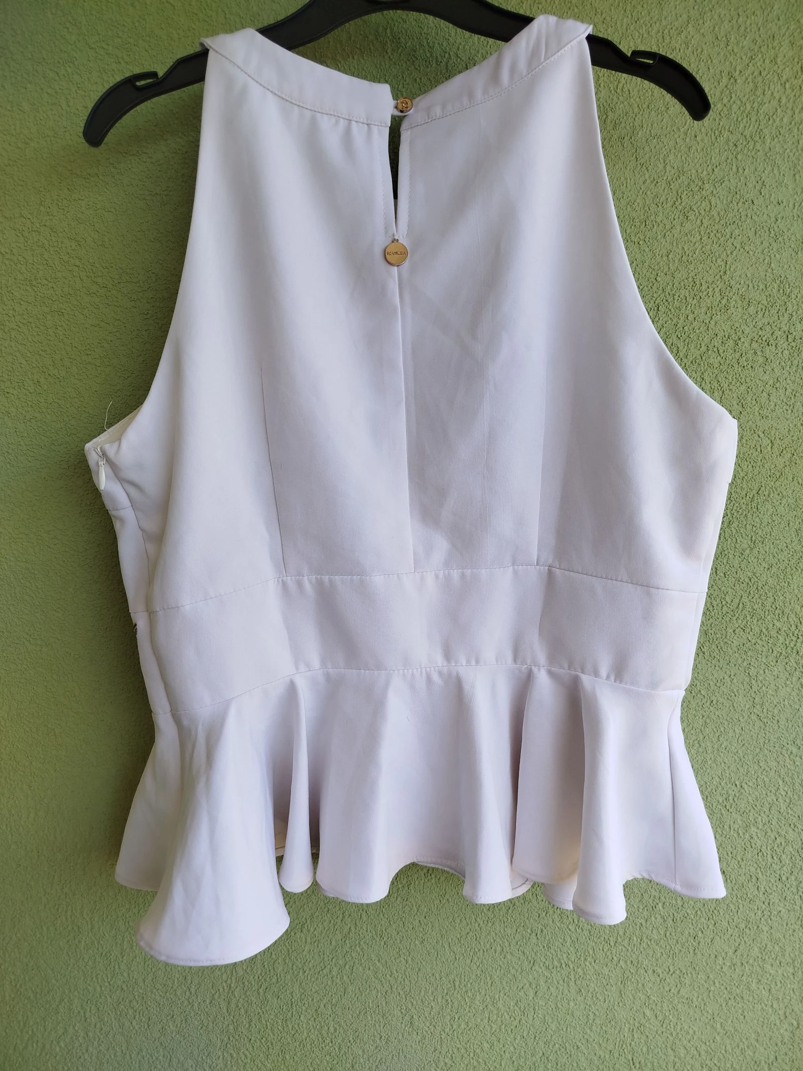 Blusa Peplum Branca com Flores Bordadas Fracomina tamanho S – photo 3